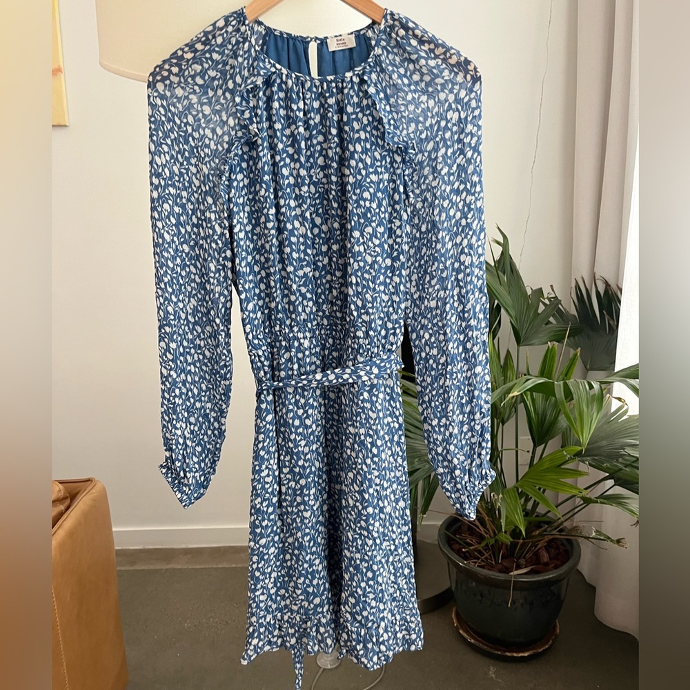 Aritzia Little Moon Long Sleeve Ruffle Trim Mini Dress